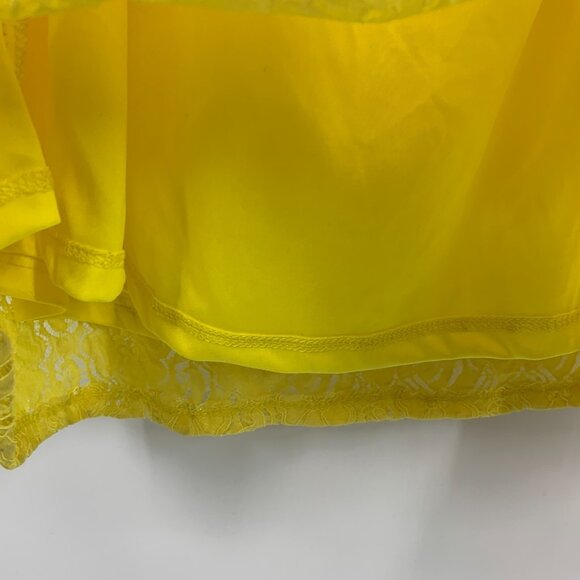 Revolve NSR Dress Midi Yellow Lace Floral Twist Front Sleeveless - Picture 8 of 16